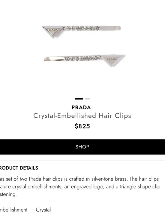 New Prada rhinestone hair clips. main image 4